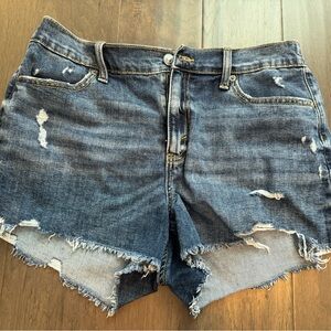 Aerie Blue Distressed Jean Shorts